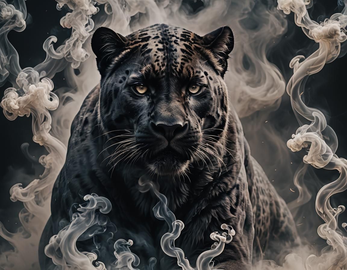 Smoky Panther: Ancient God of Death in Hyperrealism