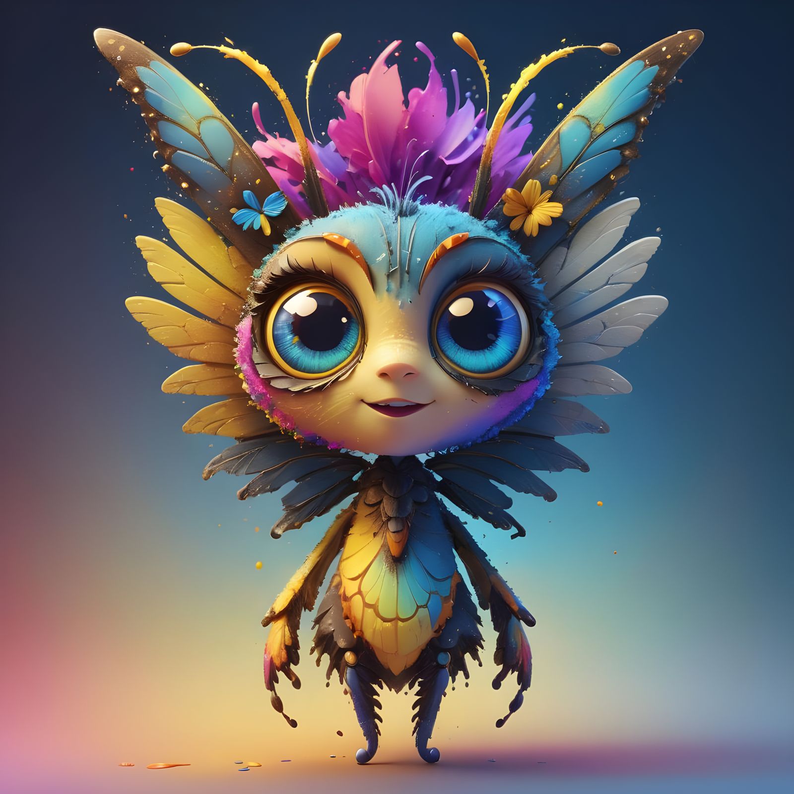 Pixar-Style Butterfly: 3D Digital Art