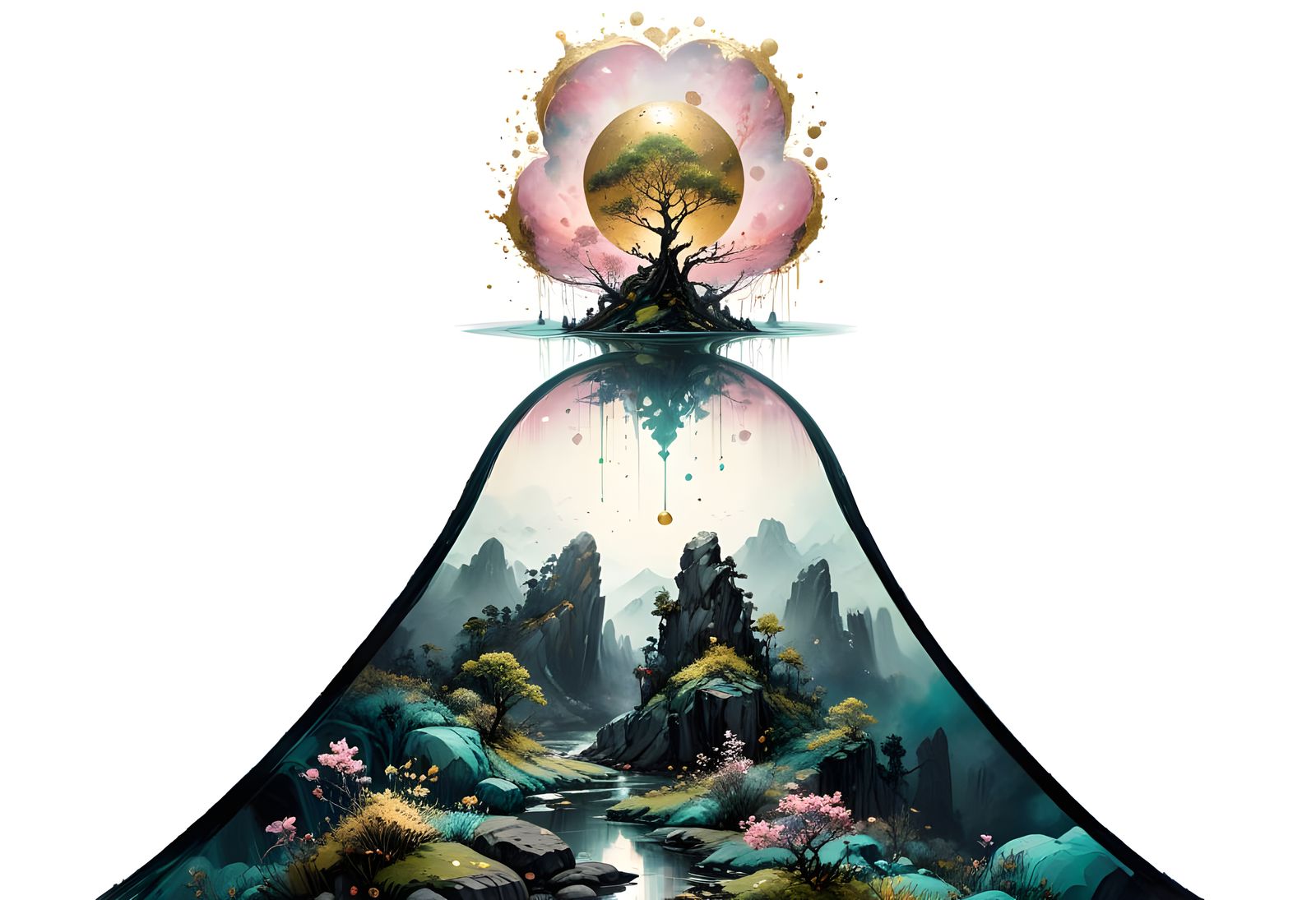 Divine Justice Miracle in Bioluminescent Landscape