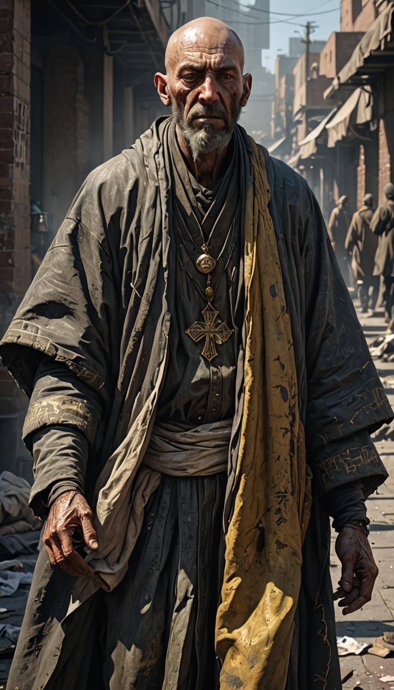 Wasteland Priest: Radiation Portrait in 8k Resolution