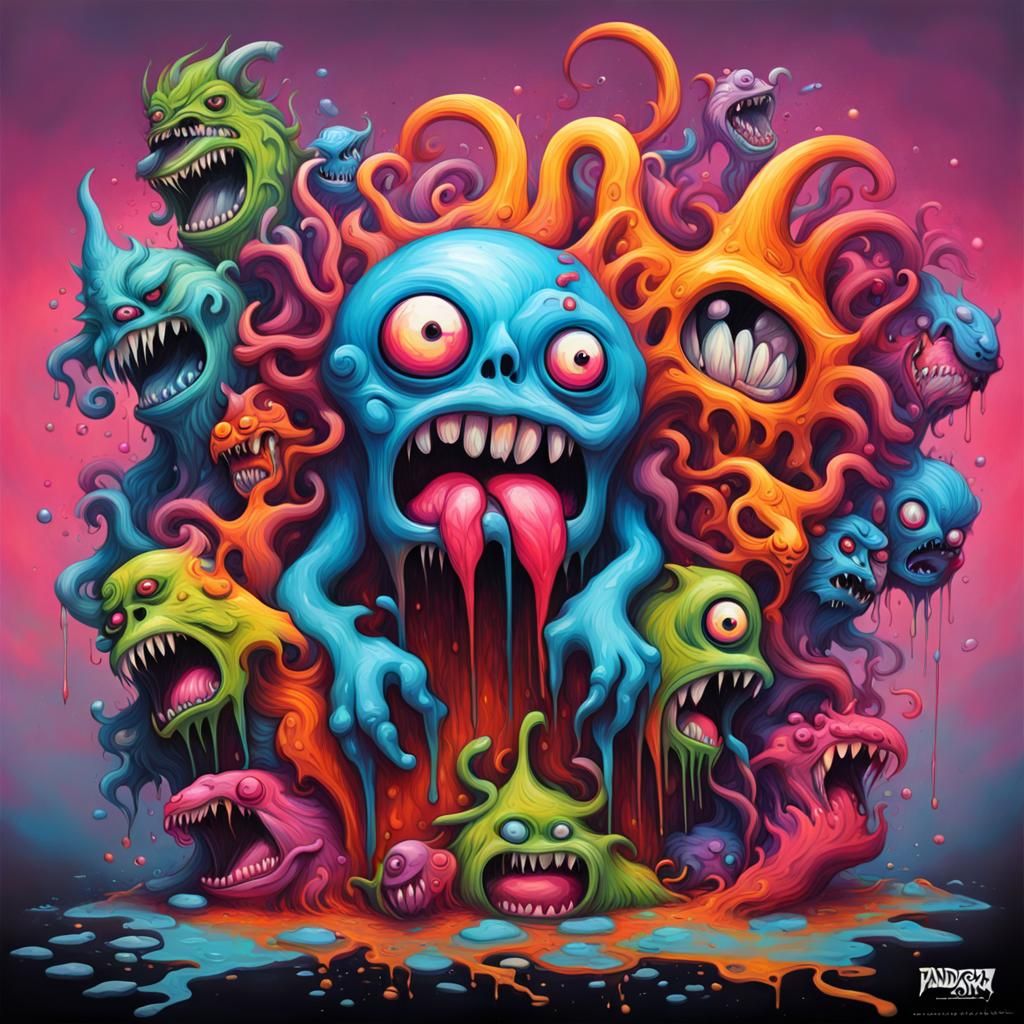 Monsters Unleashed from Pandora's Box in Graffiti Art