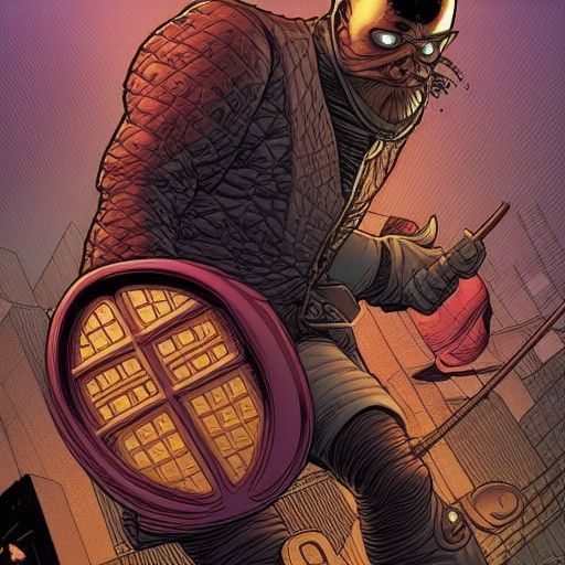 Waffle in Comic Book Art Style