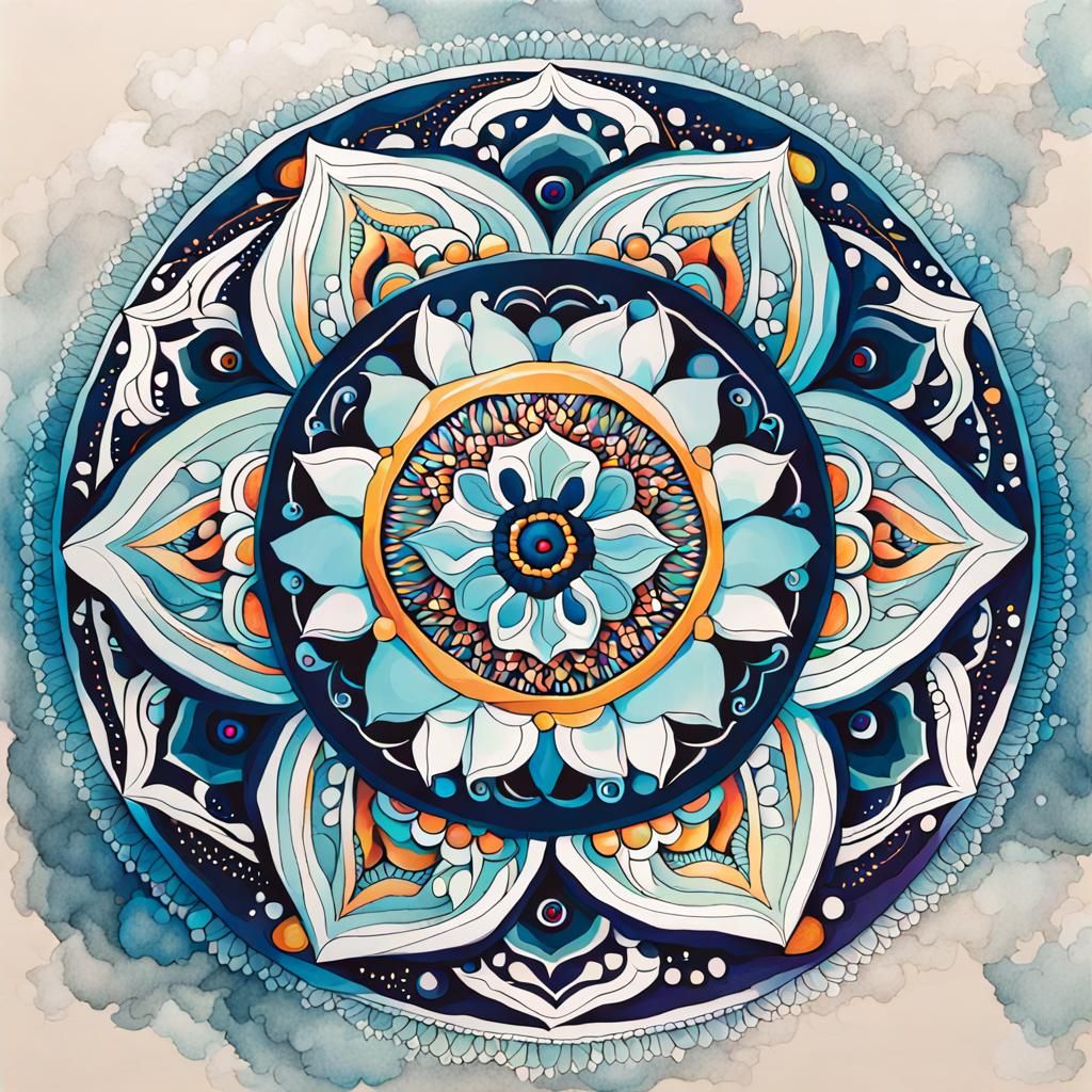 Intricate Mandala Design with Symmetrical Patterns