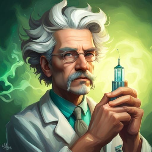 Electrifying Mad Scientist Portrait in 3D