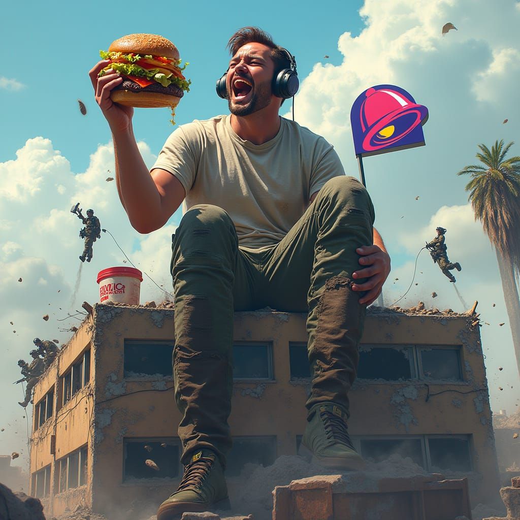 collossal caseoh eating taco bell building and getting swatted