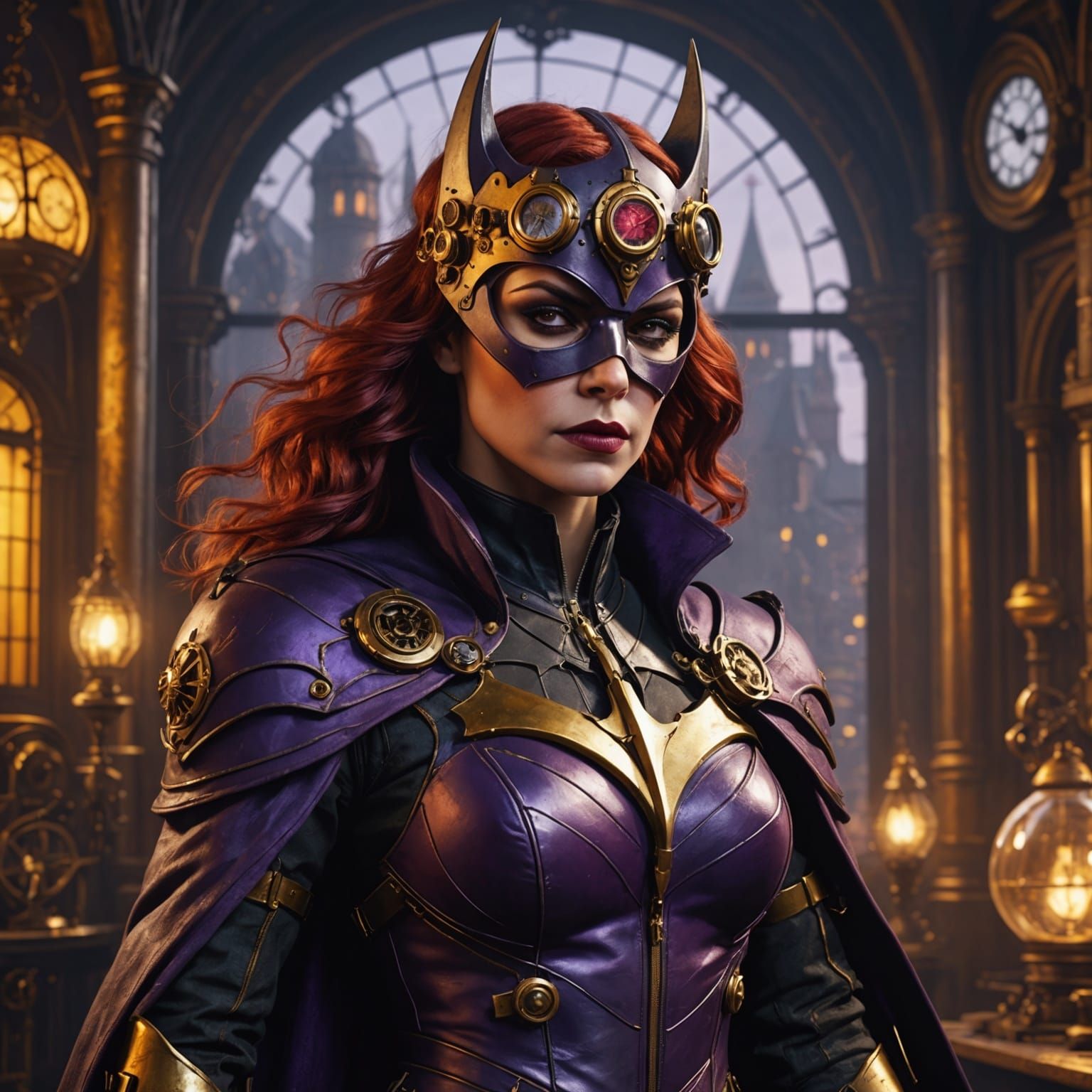 Steampunk Batwoman Concept Art in 8k Resolution