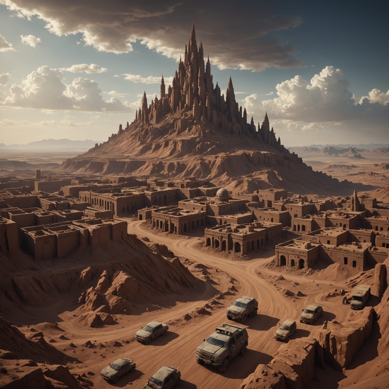 Matte Painting of Ephemeral Clay Structures