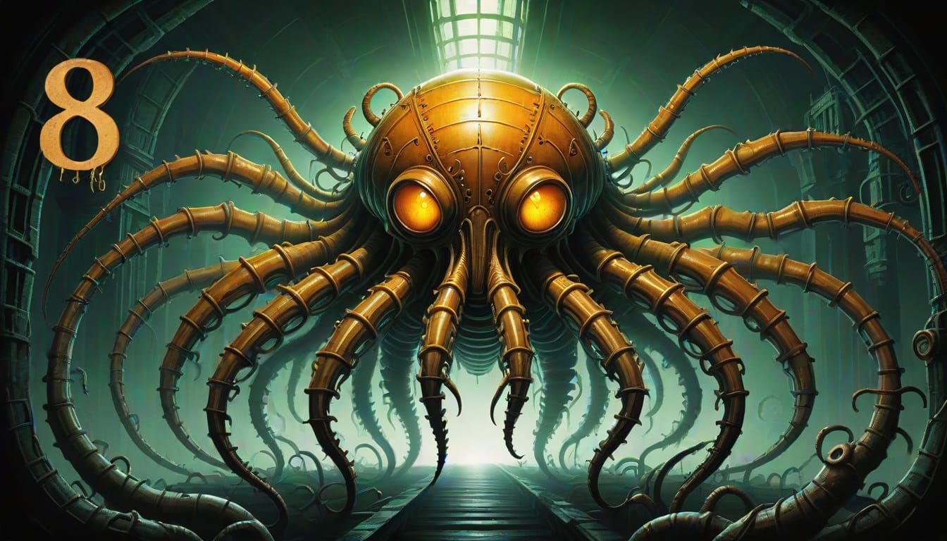 STEAMPUNK MONSTER BEHIND THE EIGHT