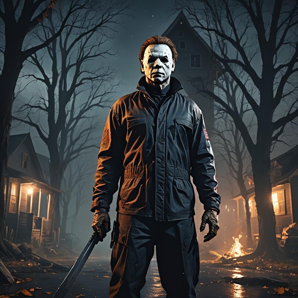 Michael Myers in Detailed Matte Painting