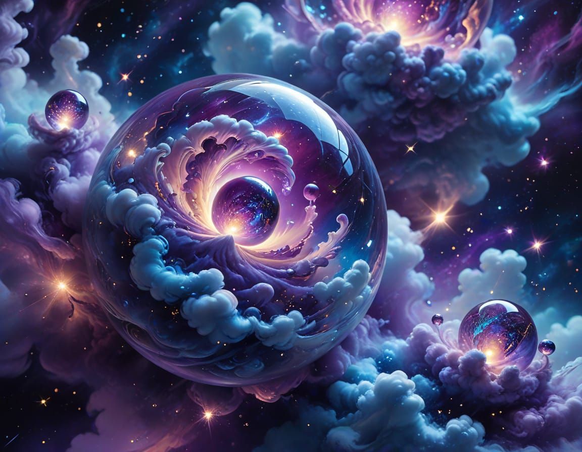 Cosmic Shape in Dreamlike Surrealist Oil Painting