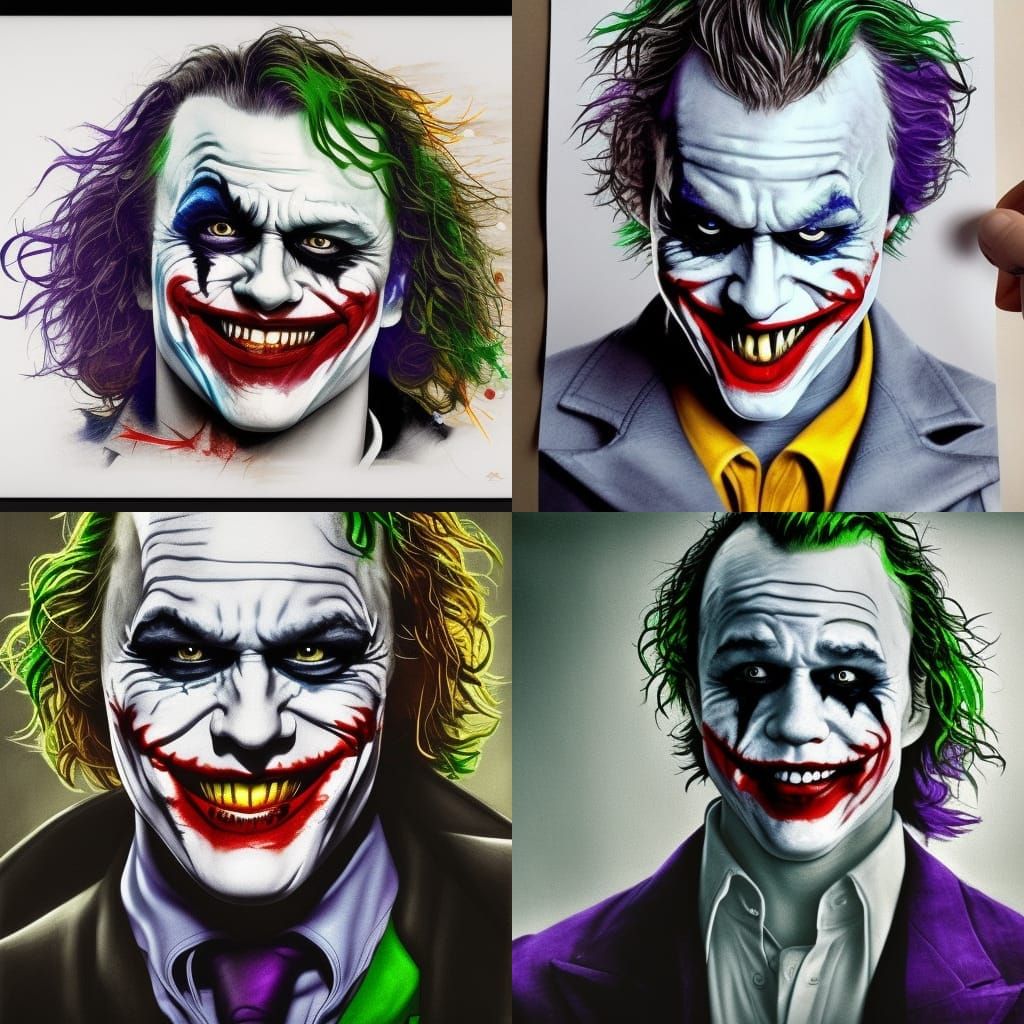 Hyperrealistic Joker Splash Art Concept Portrait