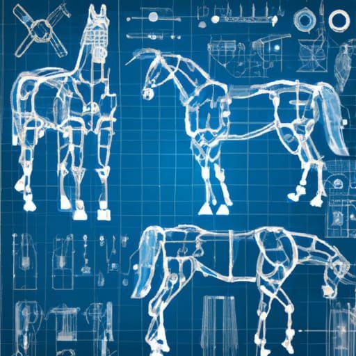 Blueprint of a mechnical Horse