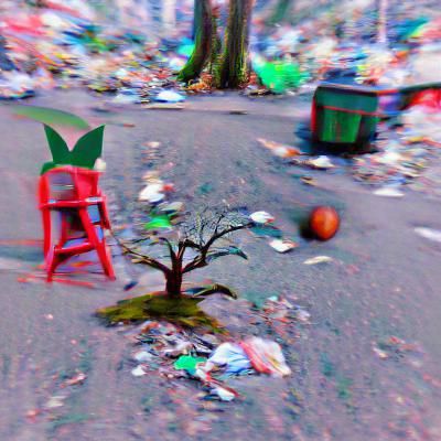 Dystopian Garbage Cityscape: AI Generated Art