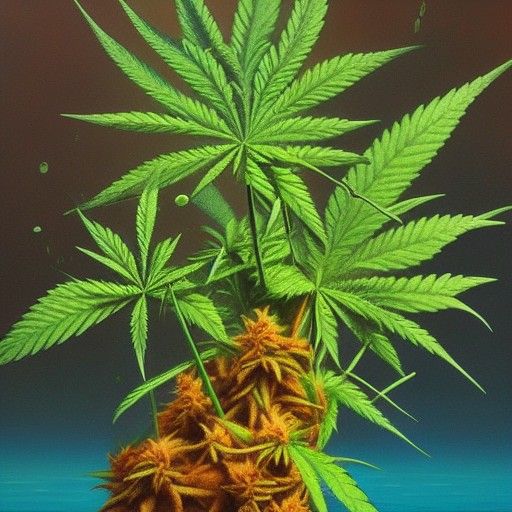Marijuana Plant Smoking Wax Cartridge as Oil Painting