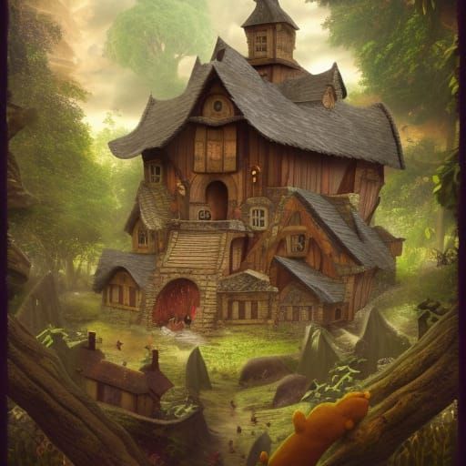 Godzilla Cat Towers Over Fairy Wonderland