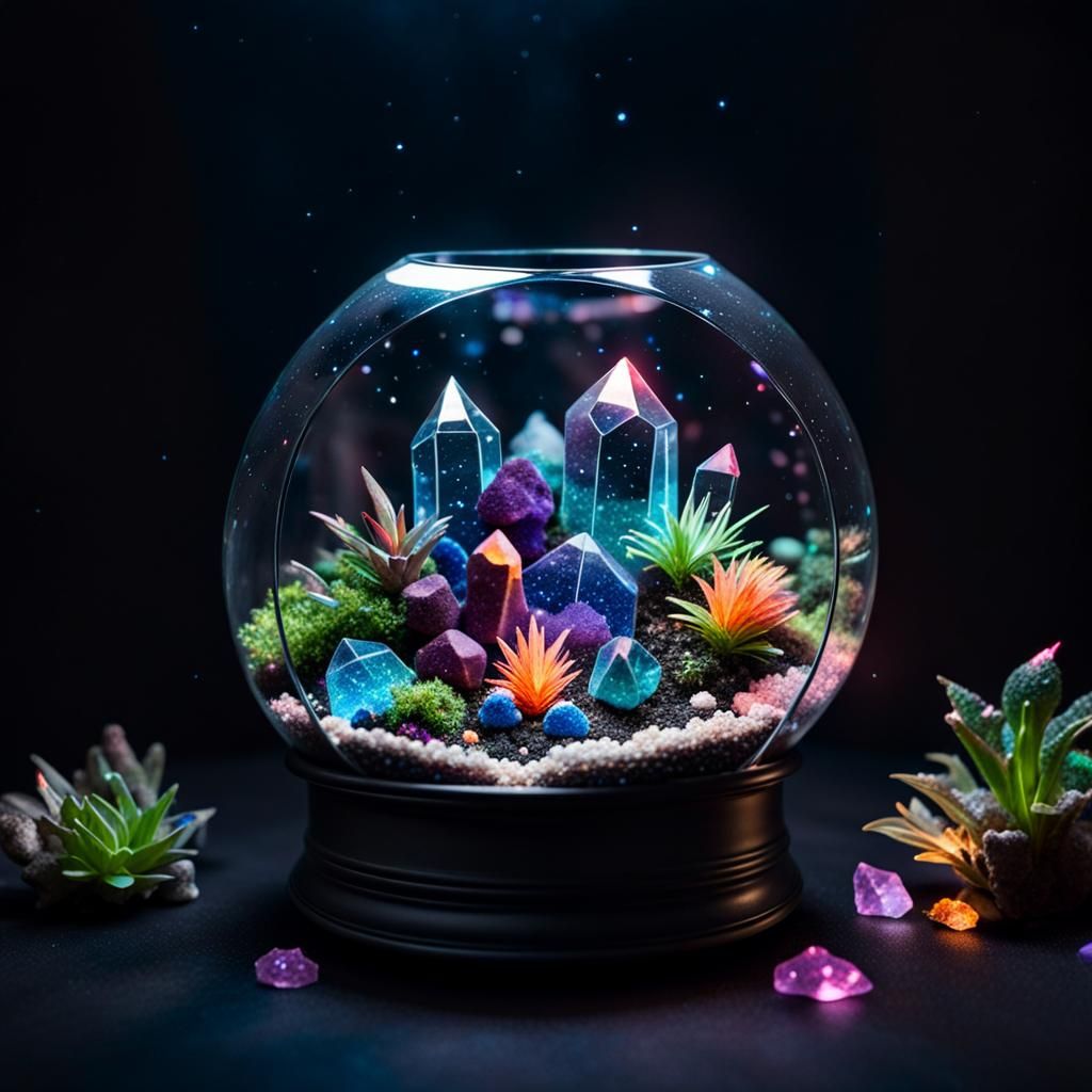 Glowing Crystals in a Cosmic Terrarium