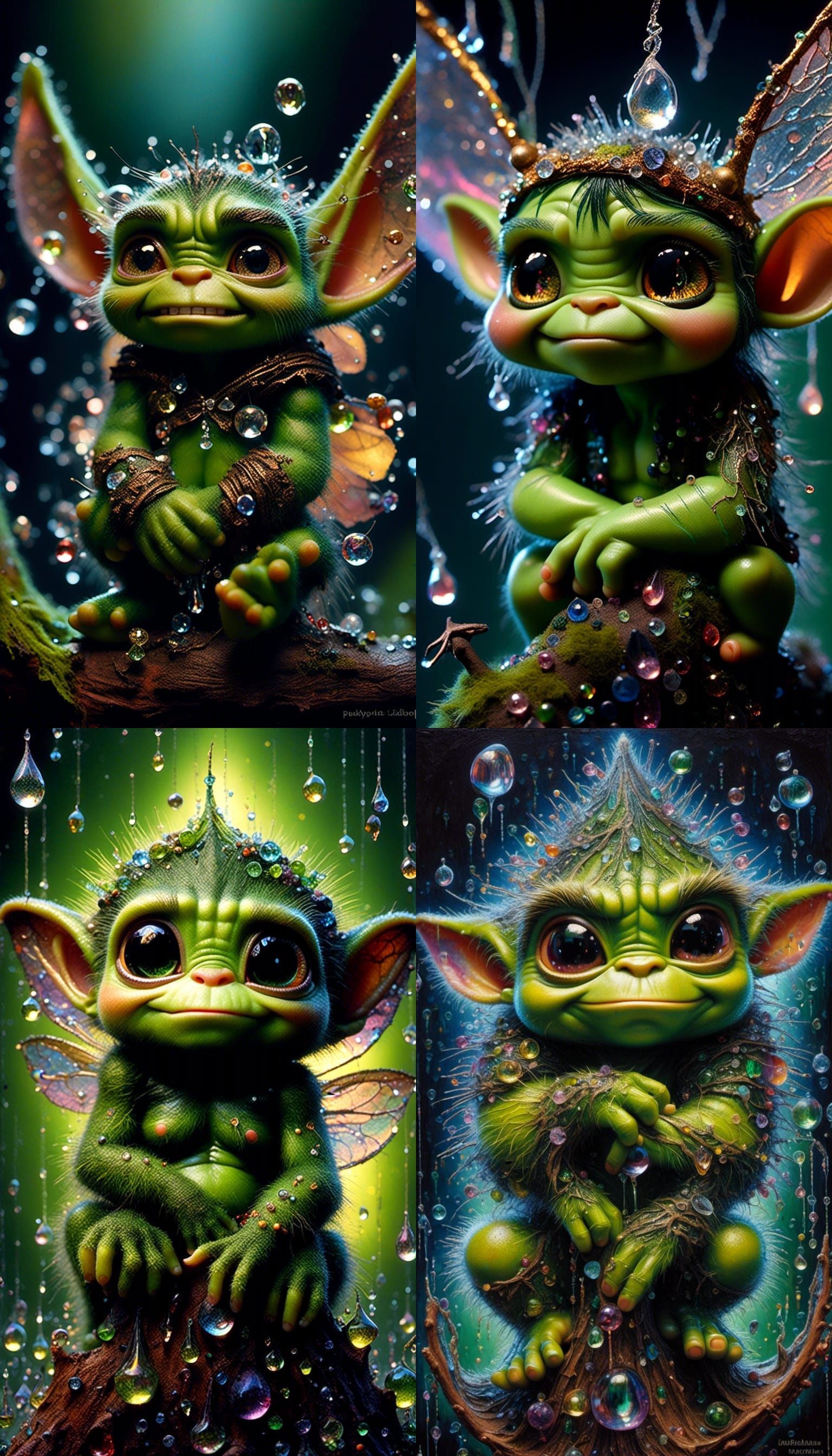 Hulk as DewDropPixie: Detailed Mixed-Media Portrait