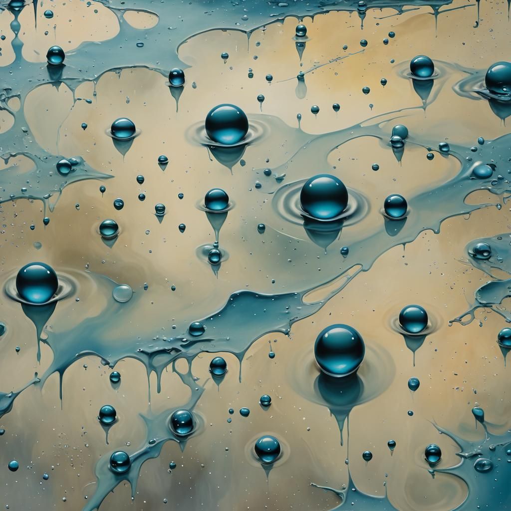 Surreal Water Droplets at Universe Edge