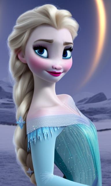 Hyperrealistic Elsa from Frozen