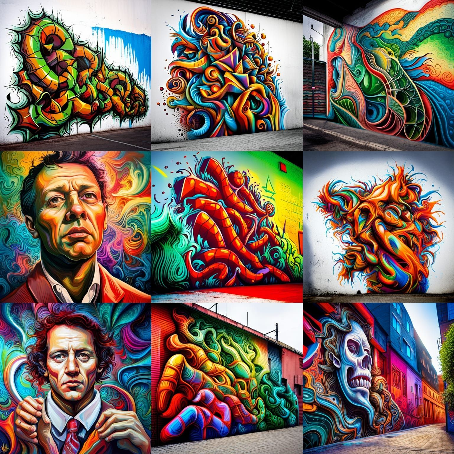 Colorful Cannabis Graffiti Art with Math Theme