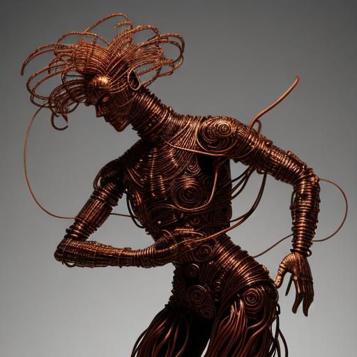 Copper Wire Butoh Dancer of Fantastical Mythology