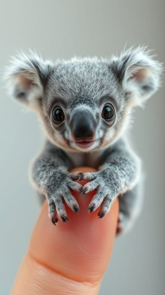 Macro photo baby koala