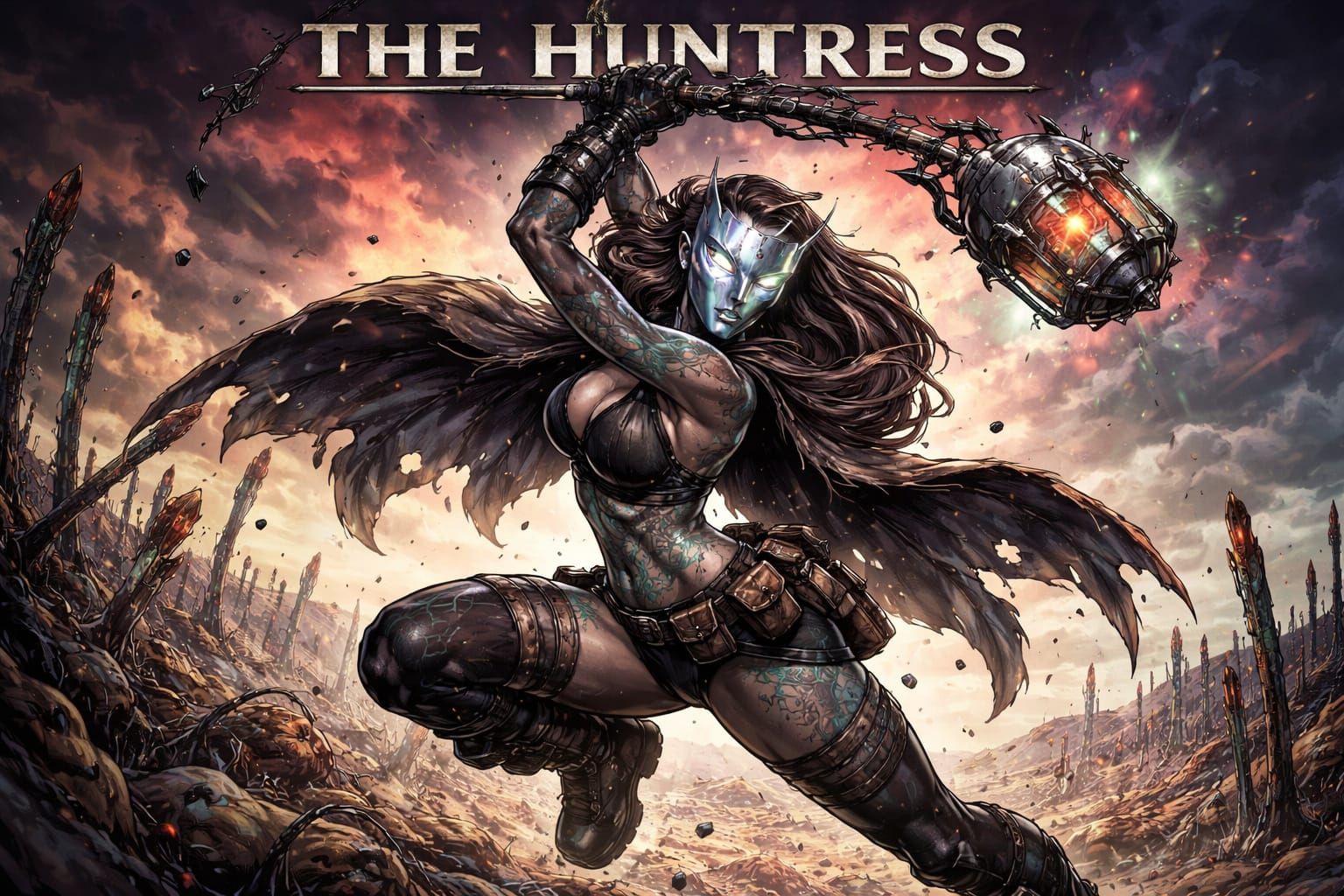 The Huntress in a Crunchy Wasteland Digital Art