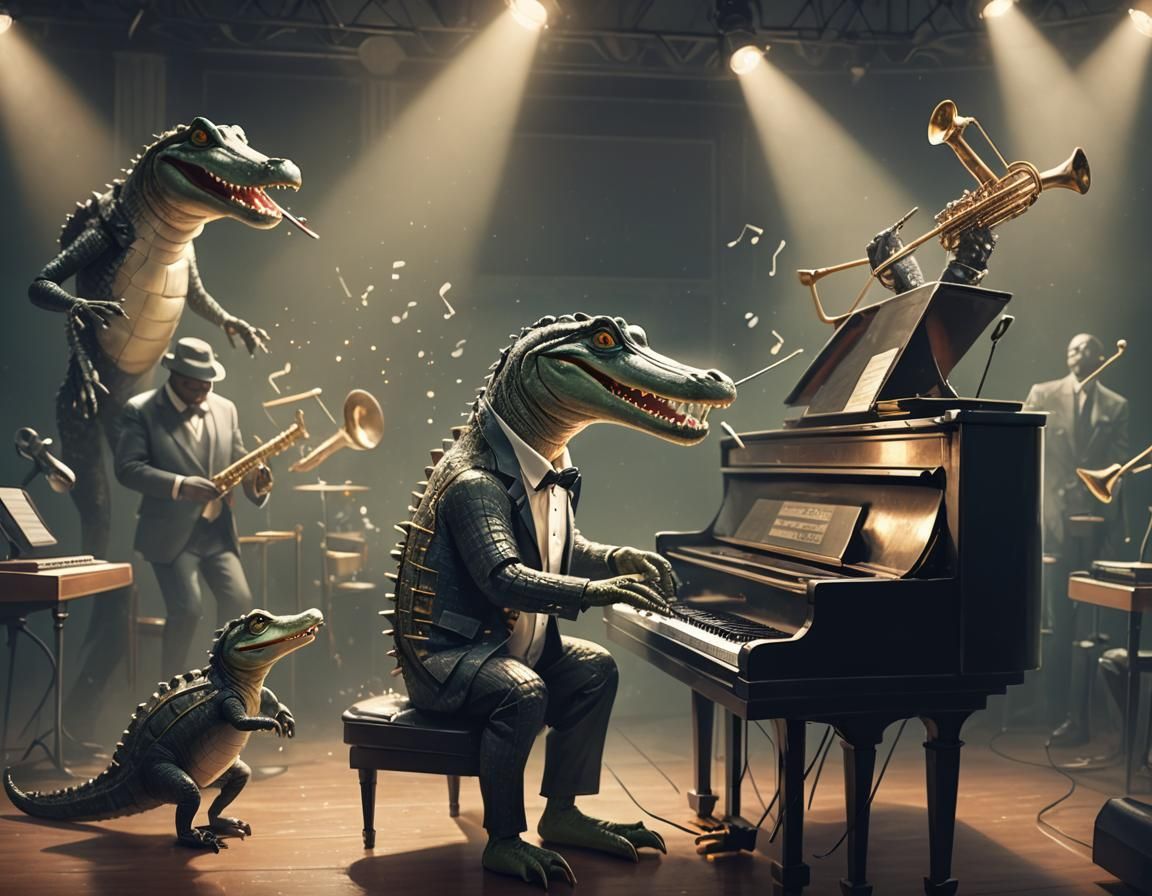 Alligator Jazz Pianist on Stage in Fantasy