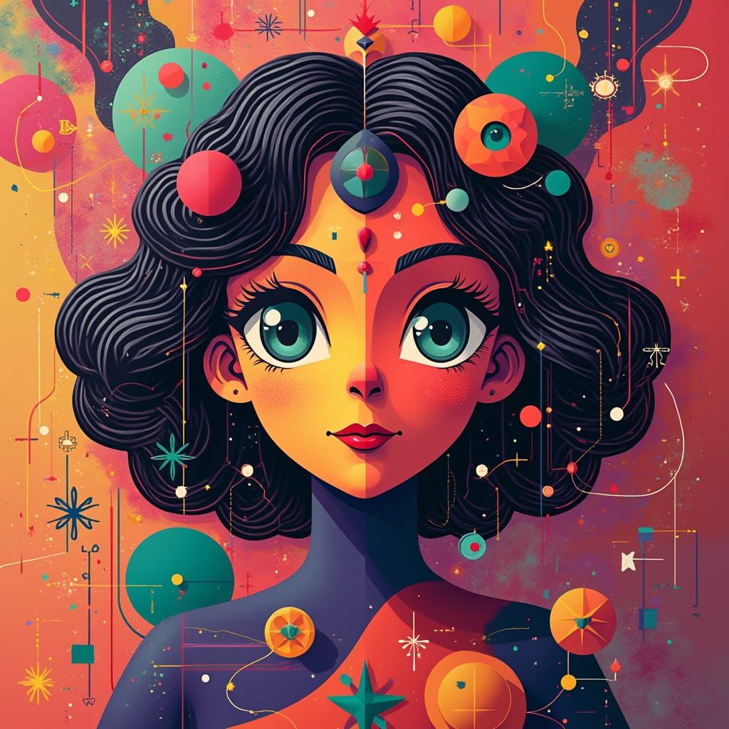 Epic Colorful Digital Art in Bauhaus Style