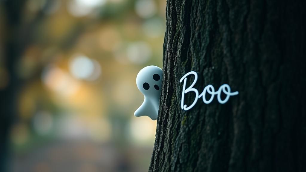 Cute Ghostly Boo with Bokeh in 8k HDR