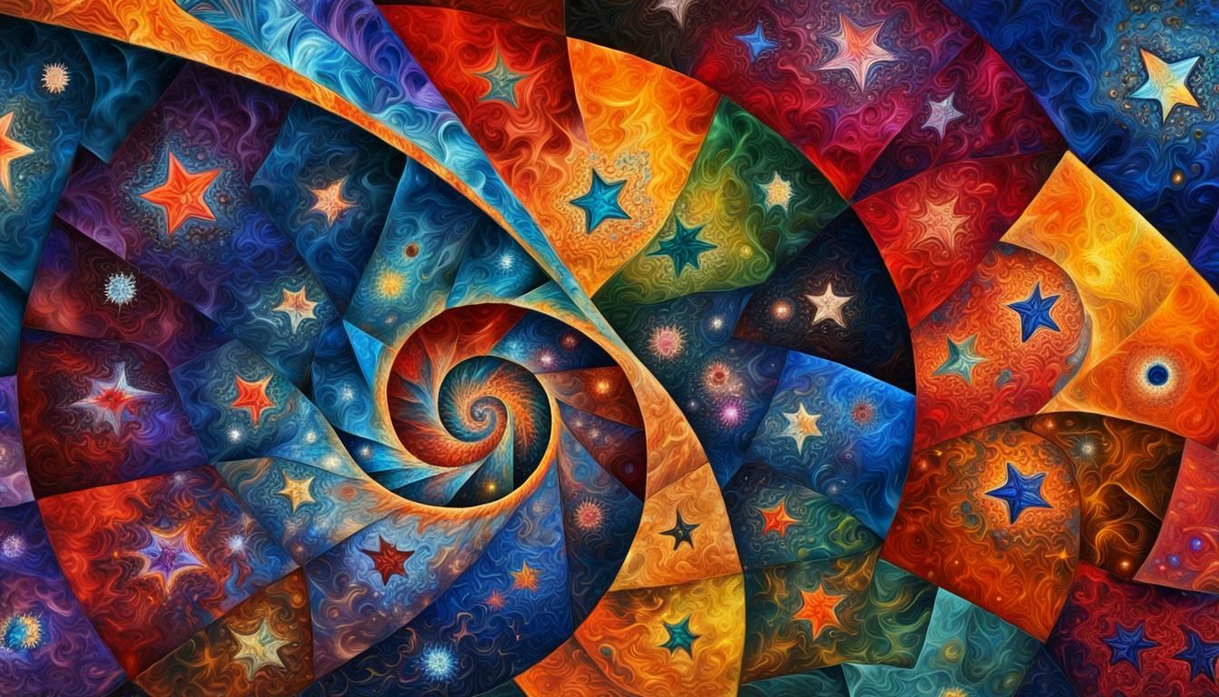 Bold Stars Connected in Magnetic Cosmic Fractal