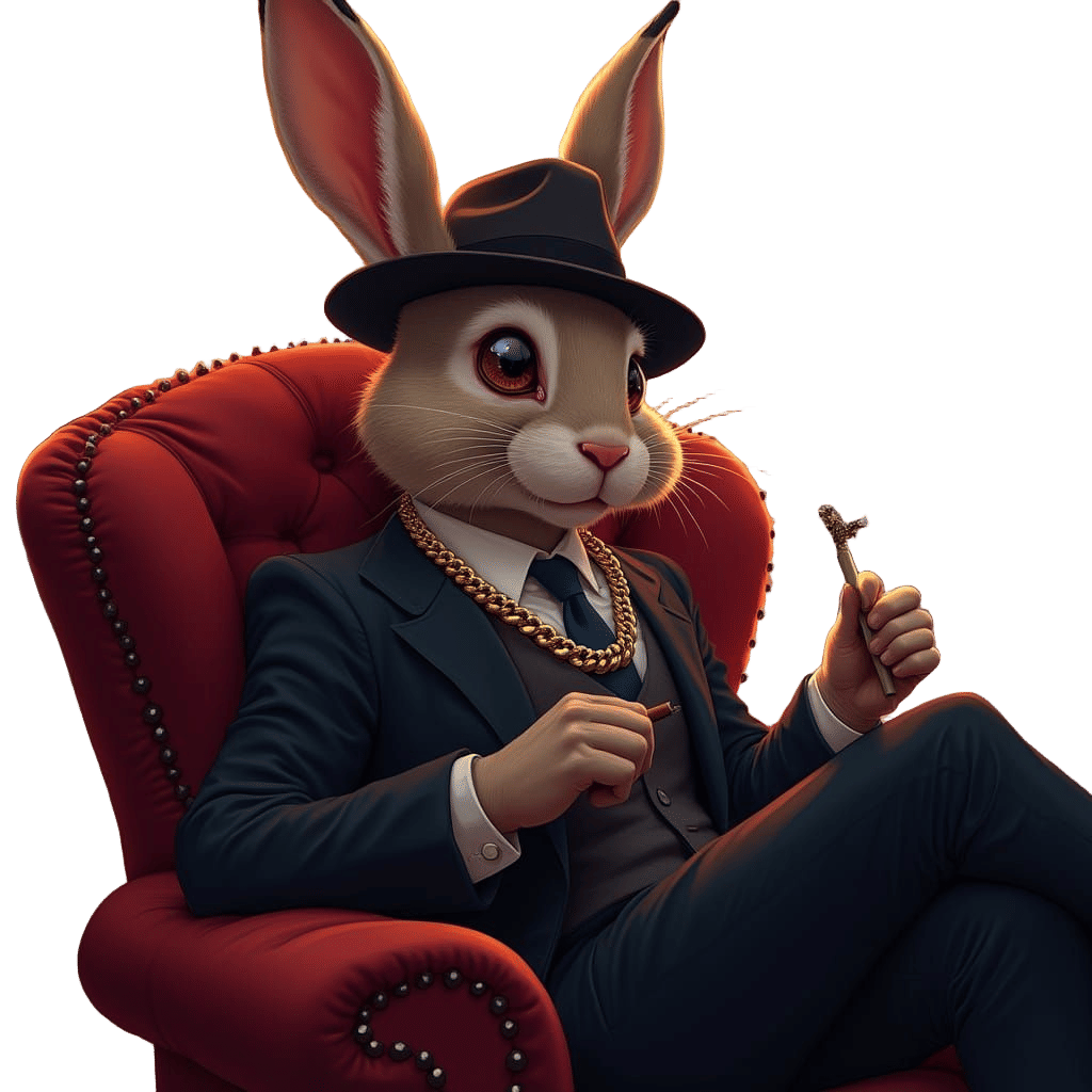 Gangster Bunny Rabbit Puffs on a Blunt