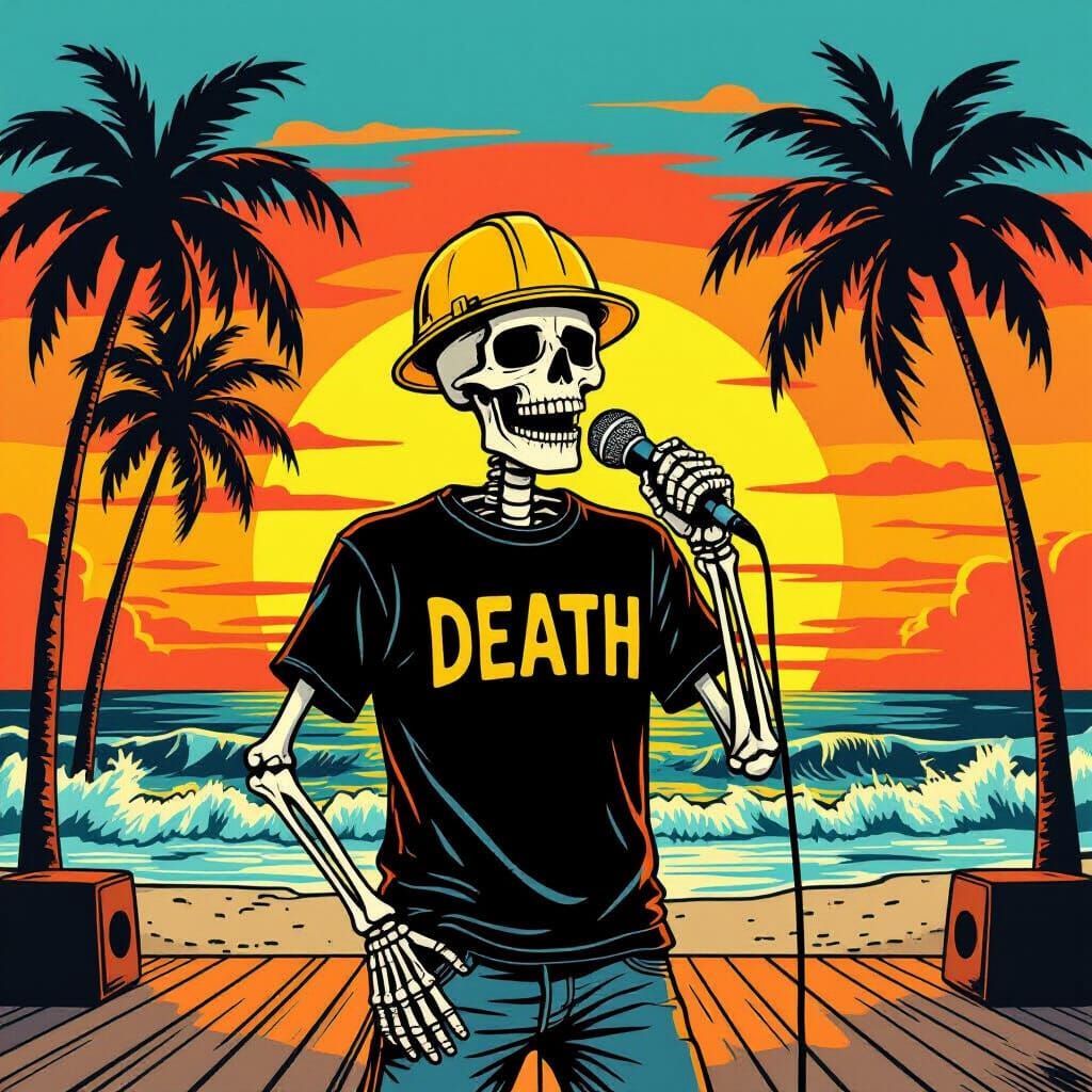 Death Sings on Venice Beach Stage in Psychedelic Reggae Styl...