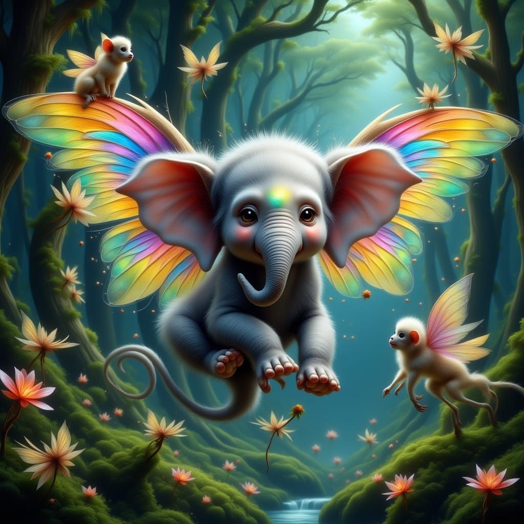 Fantasy elephants & monkeys
