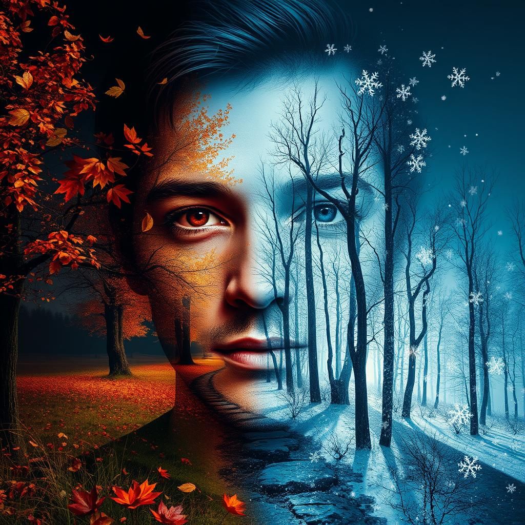 Seasonal Transition: Double Exposure Portrait