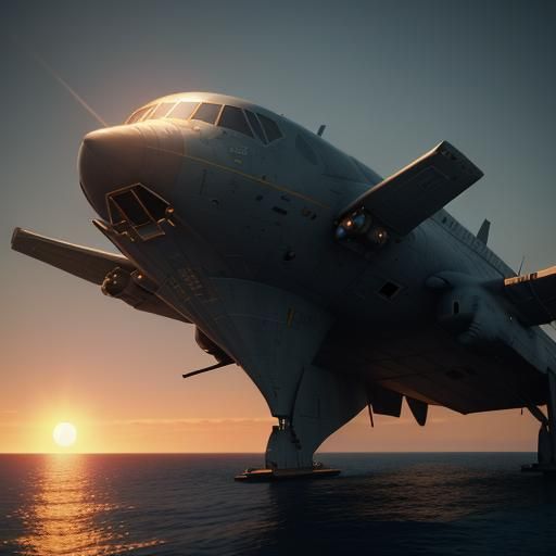 UFO Landing on Aircraft Carrier: Cinematic Concept Art