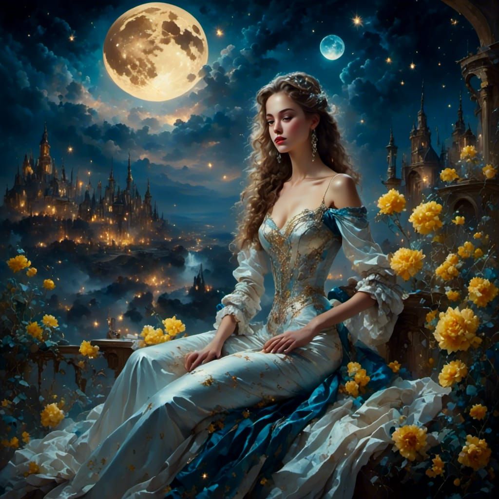 Purple Fantasy Under Moonlit Stars