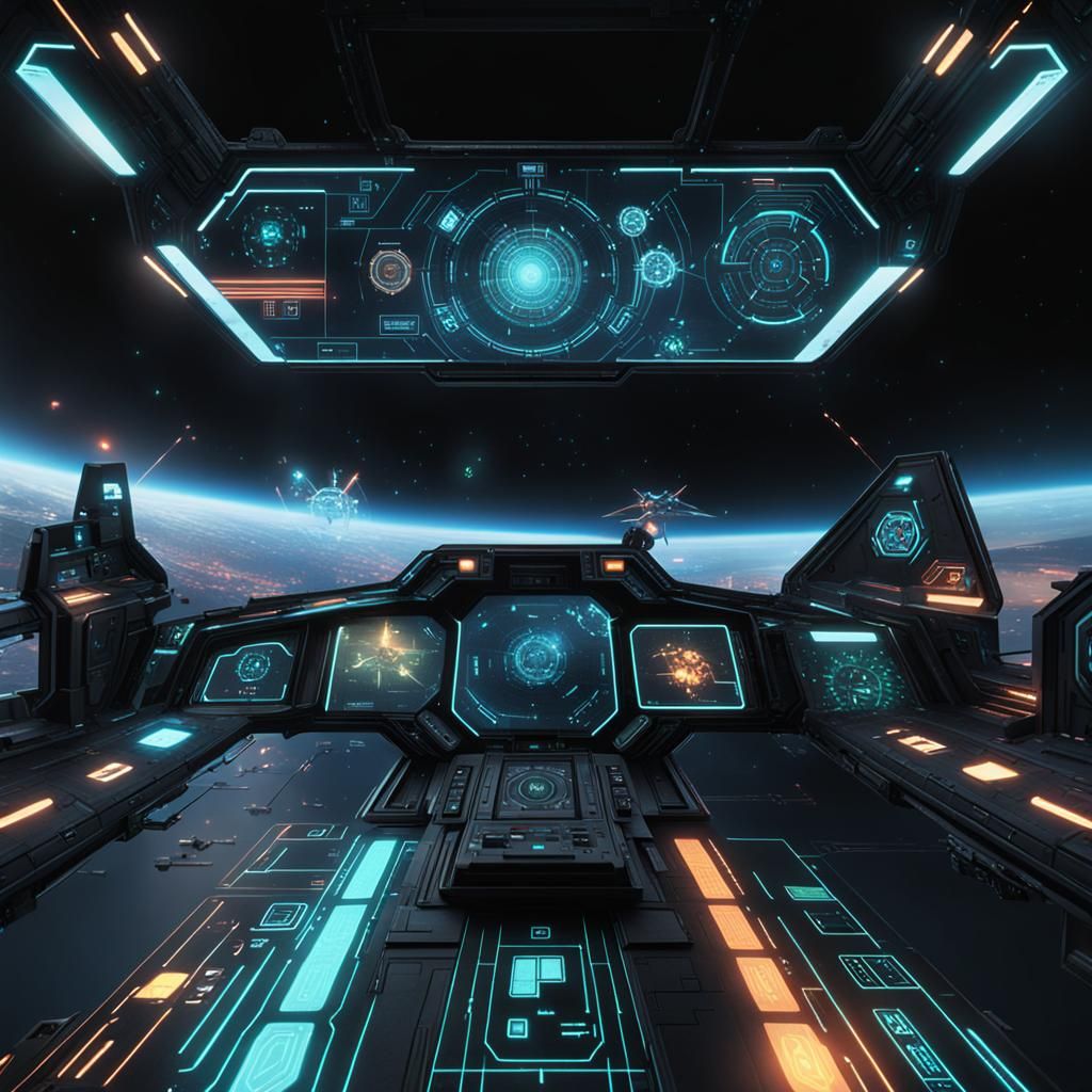 Futuristic Sci-Fi Combat Video Game HUD