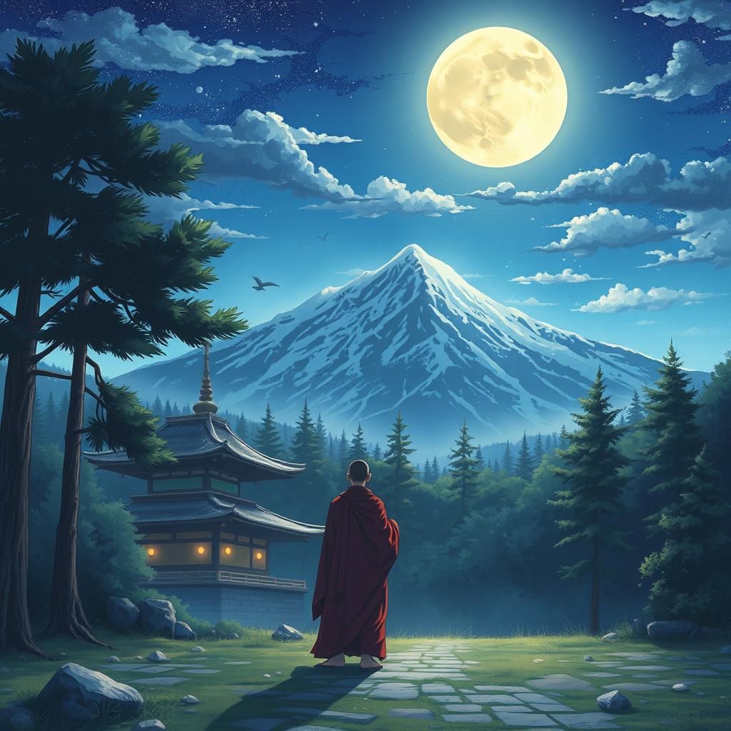 Monks in Moonlit Forest: Manga Scan Style