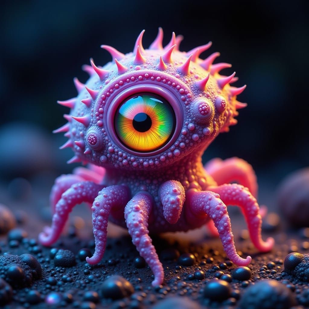 Cute Cybernetic Tredectipi with Glowing Eye