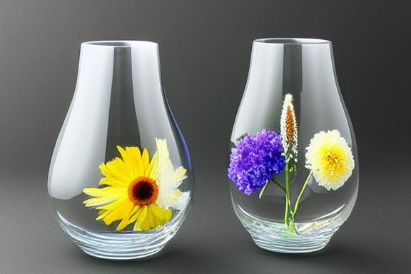 Cosmic Flowers in Glass Vase