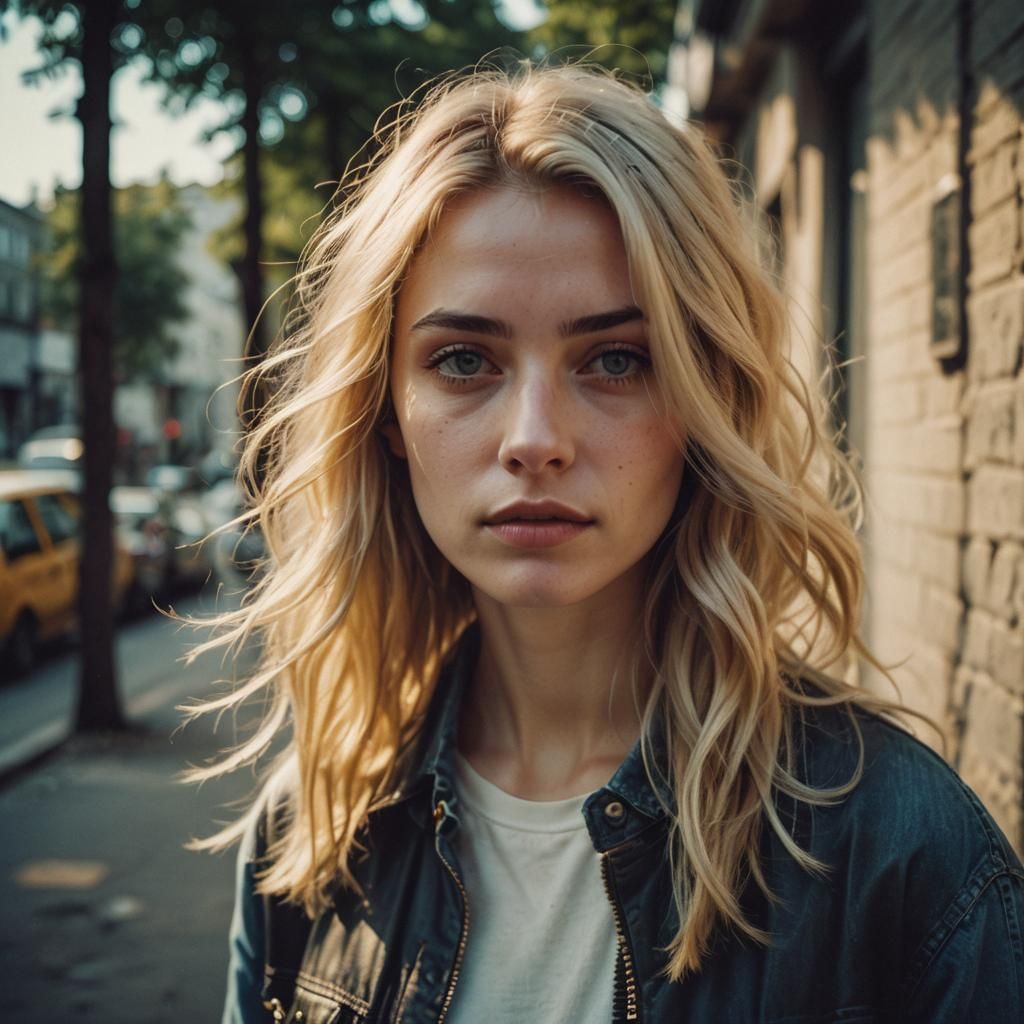 Blonde Woman in Cinematic Lomography Style
