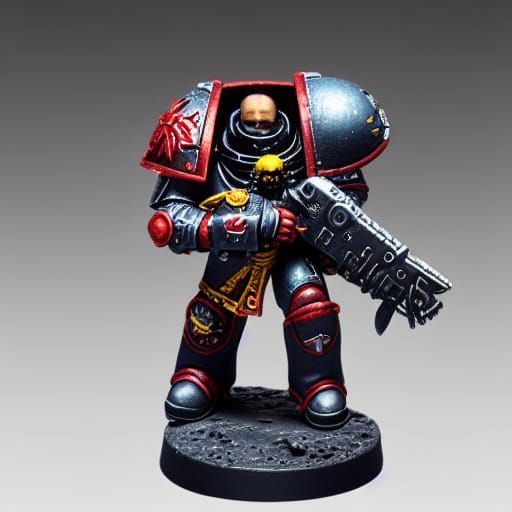 Detailed Black Templar Space Marine Miniature