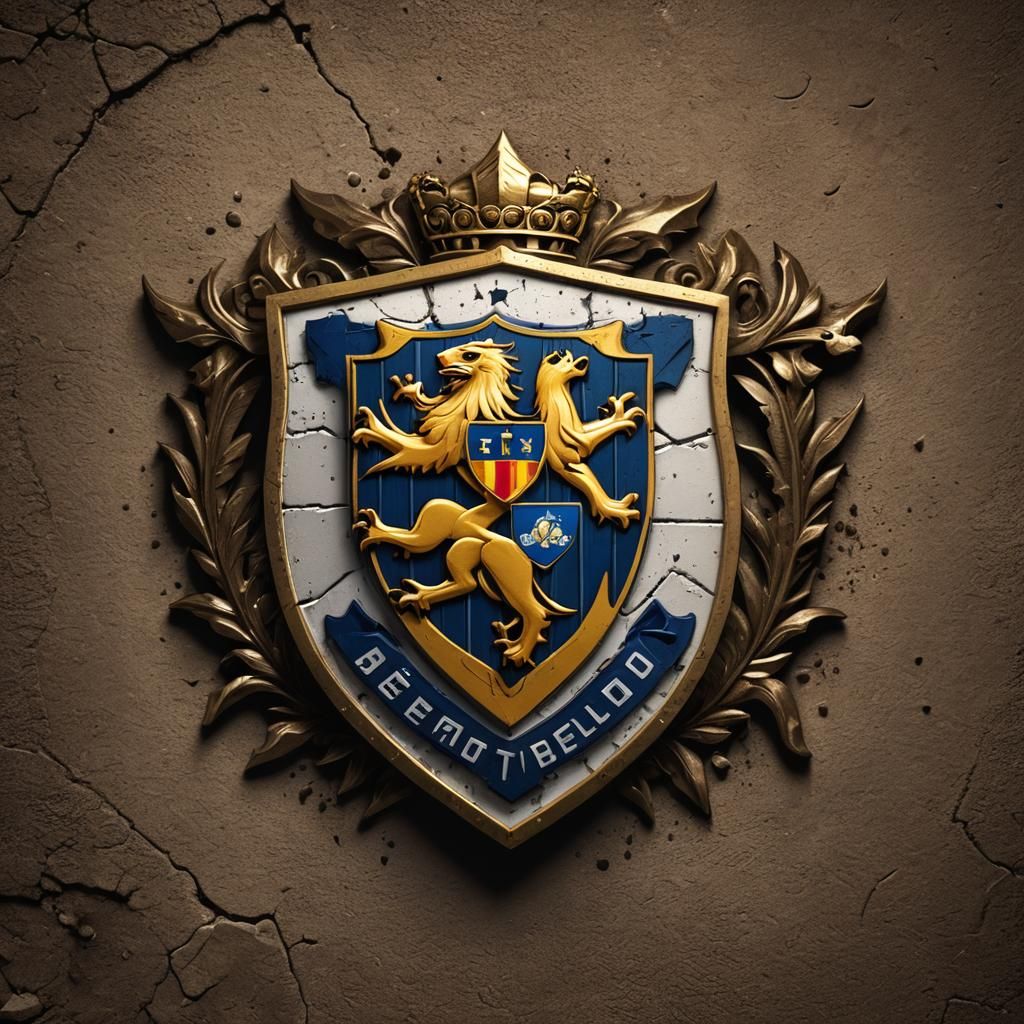 Detailed Soccer Badge in a Matte Painting Style