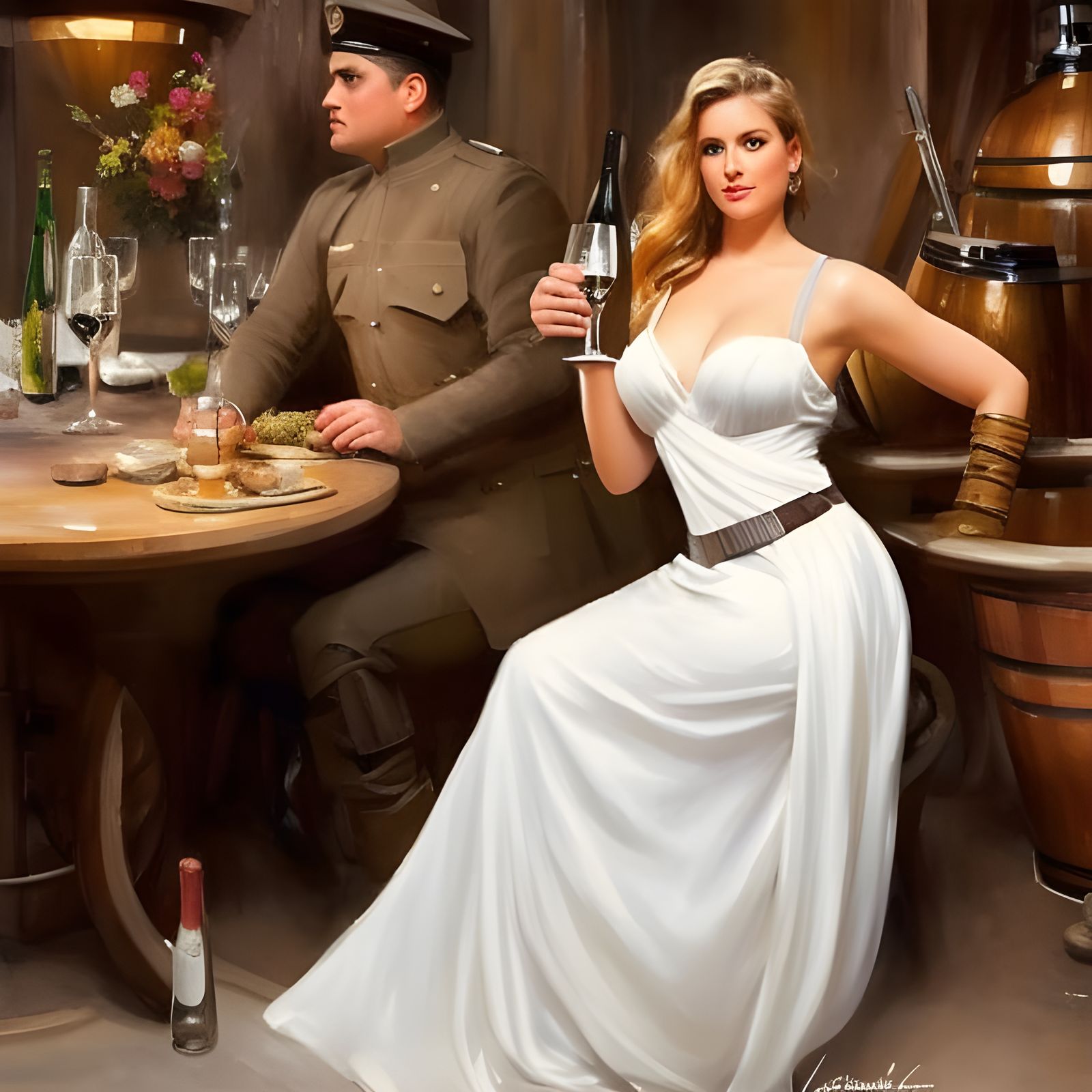 German soldier, 1915, with his girlfriend