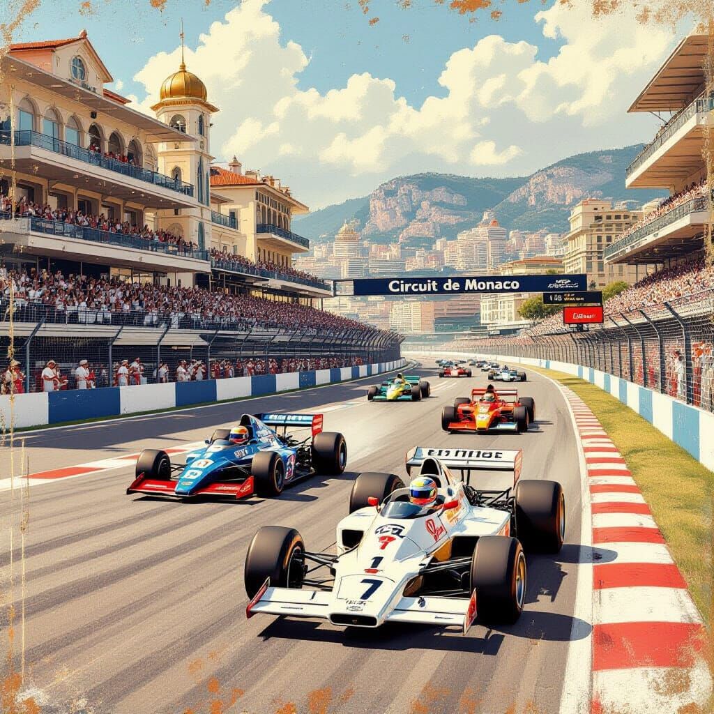 Vintage Monaco Formula 1 Race Poster