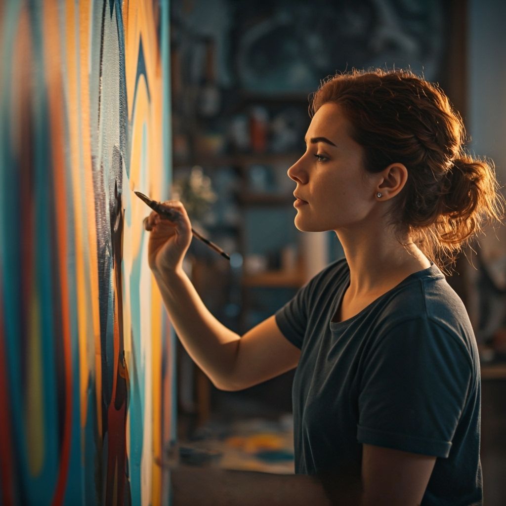 Female Graffiti Artist Creates Studio Mural