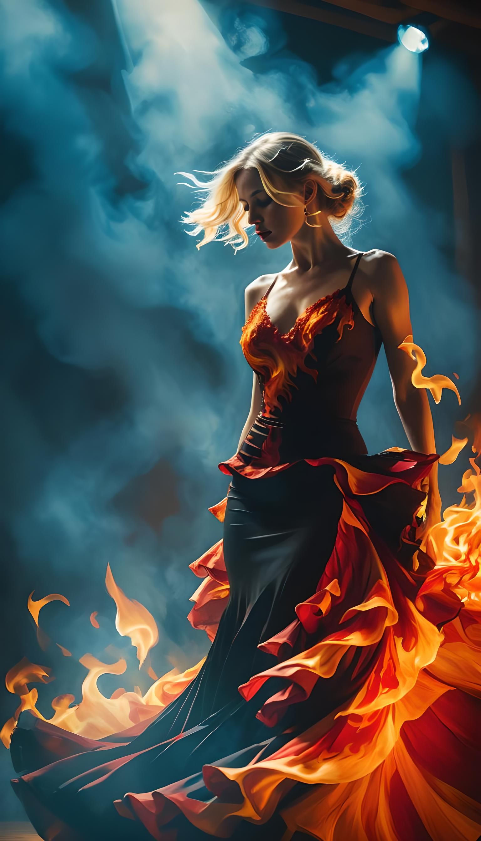 Flamenco Dancer Engulfed in Flames