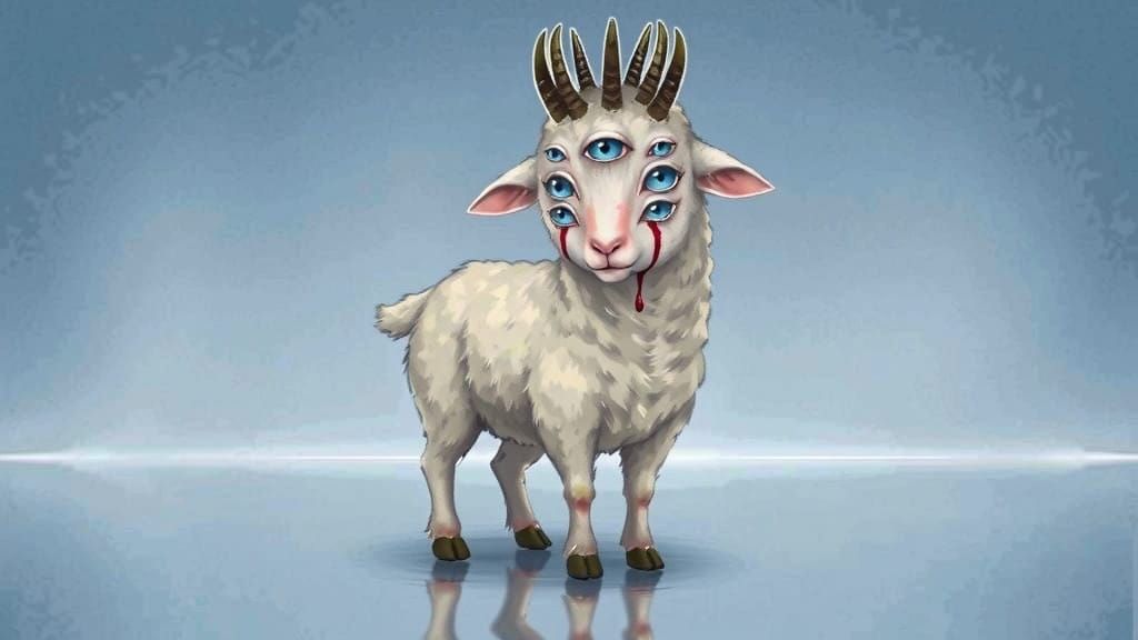 Serene, Bloodied Lamb with Seven Horns and Eyes in Grand, Ba...