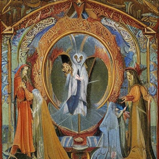 Mystical Vampire in Ornate Throne Room